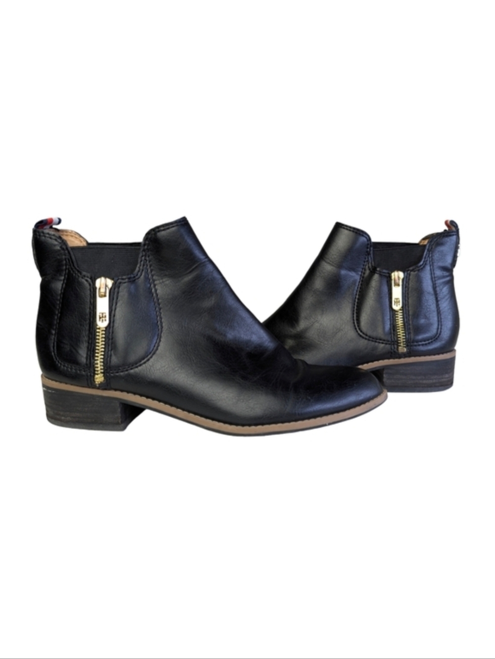 Tommy Hilfiger Zippered Chelsea Boot, Low Heel, Size 9 - Picture 1 of 8